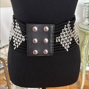Zara Black and Silver Studded Belt
